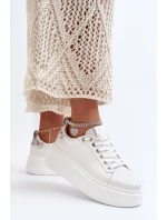 Kožené Dámské Tenisky S Náramkem CheBello 4406 Bílé