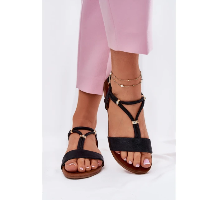 Dámské Plné Sandály S Pásky S.Barski KV51-120 Černé
