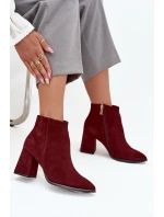 Dámské boty na podpatku se zlatým detailem Čokoládové model 21712915 - Zazoo