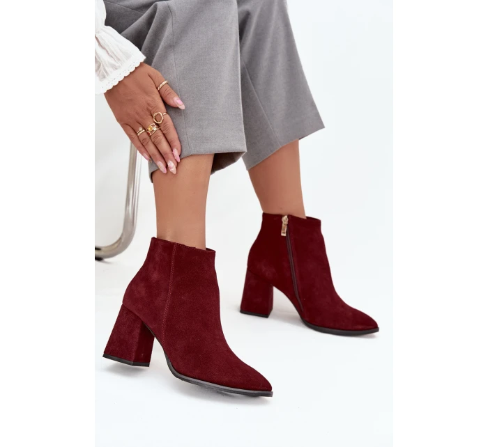 Dámské boty na podpatku se zlatým detailem Čokoládové model 21712915 - Zazoo