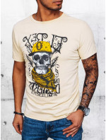Pánské krémové tričko s potiskem Dstreet RX5092