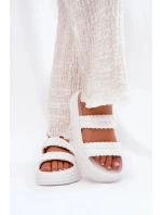 Dámské lehké pěnové pantofle na platformě S.Barski – bílé