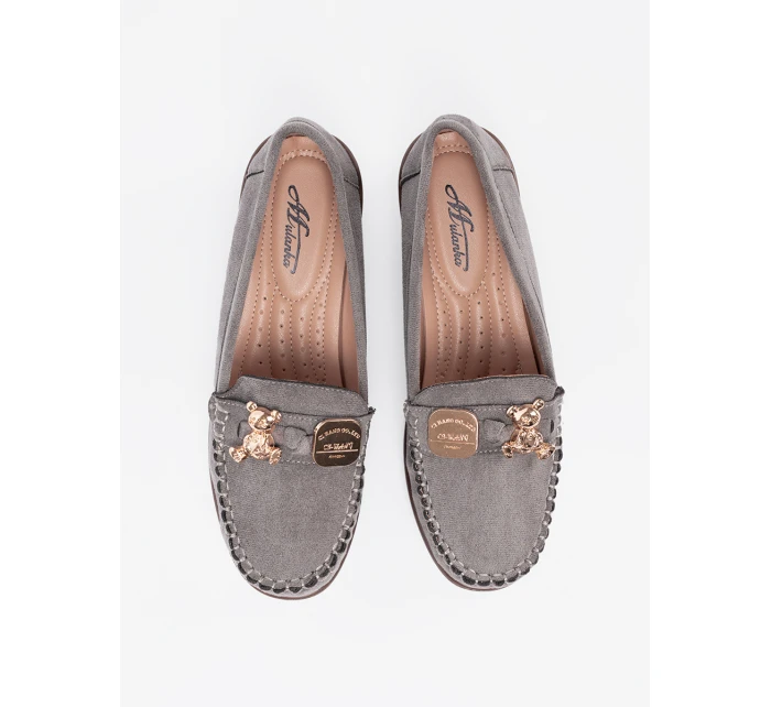 Moderní polobotky šedo-stříbrné dámské na klínku Moderní polobotky šedo-stříbrné dámské na klínku