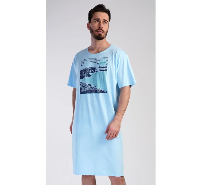 Pánská noční košile s krátkým rukávem model 19903025 - Vienetta MAN Pánská noční košile s krátkým rukávem model 19903025 - Vienetta MAN