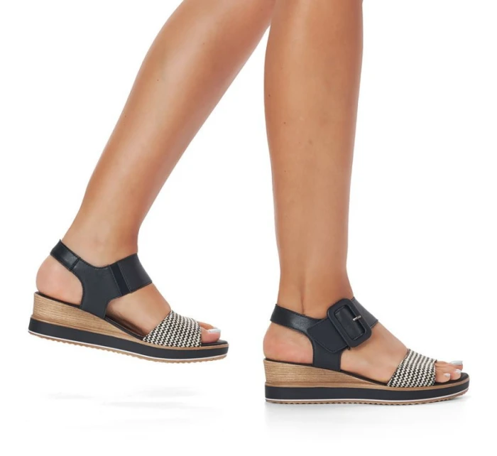 Remonte W RKR646 kožené sandály na platformě