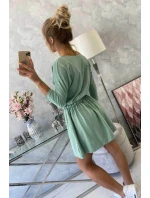 Šaty s flitrovou kapsou tmavě mátové Šaty s flitrovou kapsou tmavě mátové