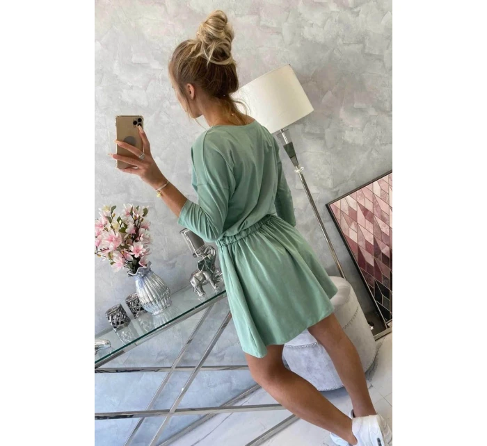 Šaty s flitrovou kapsou tmavě mátové Šaty s flitrovou kapsou tmavě mátové