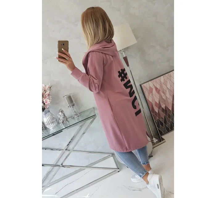 Tmavě růžová bunda s potiskem