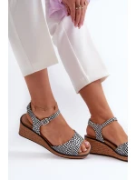 Dámské sandály Na Klinu Sergio Leone SK303 Černobílé