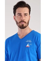 Pánské pyžamo dlouhé Loďka