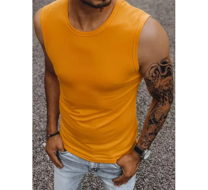 Pánské tričko bez rukávů s potiskem oranžové Dstreet RX4915