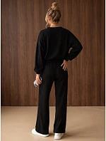 Dámská souprava z kordového úpletu – svetr a kalhoty, černá, FashionStreet AY1240 Dámská souprava z kordového úpletu – svetr a kalhoty, černá, FashionStreet AY1240