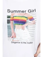 Halenka s potiskem Summer Girl bílá