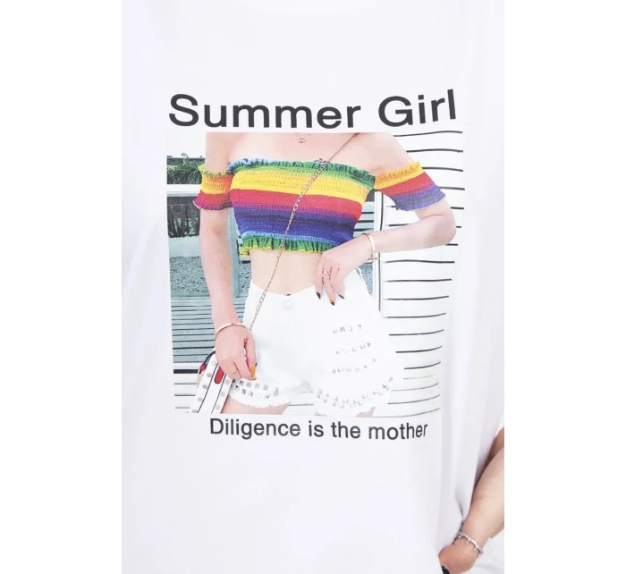 Halenka s potiskem Summer Girl bílá