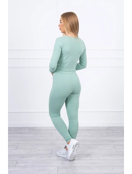 Sada s řasením na model 18747641 tmavě mátové barvy - K-Fashion Sada s řasením na model 18747641 tmavě mátové barvy - K-Fashion