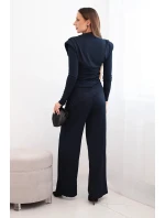 Dámský bavlněný komplet s a kalhotami s širokými nohavicemi model 21731206 - K-Fashion Dámský bavlněný komplet s a kalhotami s širokými nohavicemi model 21731206 - K-Fashion