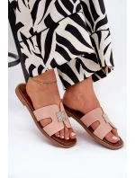 Ploché Pantofle S Vystřižením A Dekorací Špinavě Růžová Bohalis Ploché Pantofle S Vystřižením A Dekorací Špinavě Růžová Bohalis