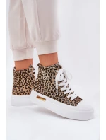 Vysoké Dámské Tenisky S Leopardským Vzorem Na Platformě Hnědé Laviriona Vysoké Dámské Tenisky S Leopardským Vzorem Na Platformě Hnědé Laviriona