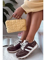 Kožené semišové tenisky dámské na platformě S.Barski LR61-7097 Čokoládové