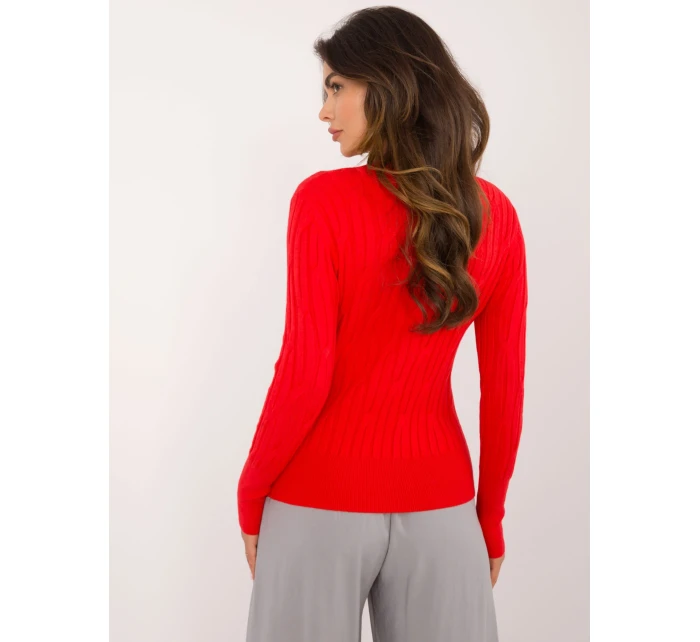 Sweter AT SW czerwony model 20493317 - FPrice Sweter AT SW czerwony model 20493317 - FPrice