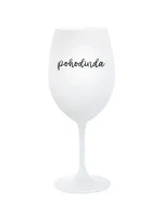 POHODINDA - bílá sklenice na víno 350 ml