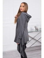 Mikina s kapucí a zipem na boku grafitová