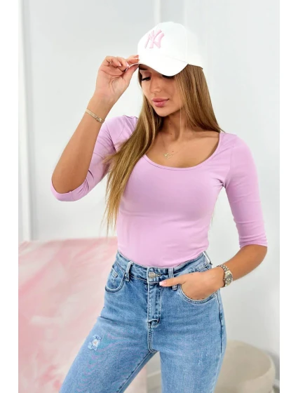 Halenka s kulatým výstřihem světle fialová Halenka s kulatým výstřihem světle fialová