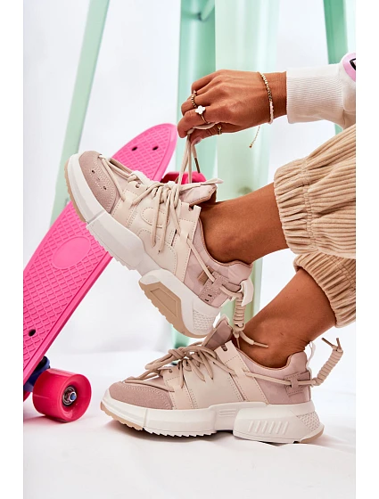 Dámské Tenisky Sportovní Boty Béžove model 21588026 - Boto Dámské Tenisky Sportovní Boty Béžove model 21588026 - Boto