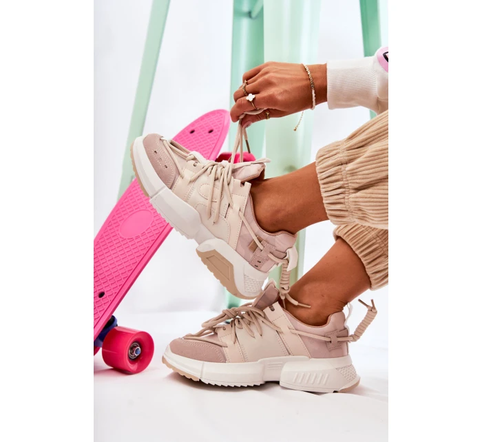 Dámské Tenisky Sportovní Boty Béžove model 21588026 - Boto Dámské Tenisky Sportovní Boty Béžove model 21588026 - Boto