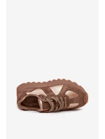 Dámské Zateplené Sneakersy Na Platformě Big Star OO274A218 HI-POLY SYSTEM Hnědé Dámské Zateplené Sneakersy Na Platformě Big Star OO274A218 HI-POLY SYSTEM Hnědé