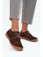 Kožené dámské polobotky s prošitím Artiker 57C2114 hnědé