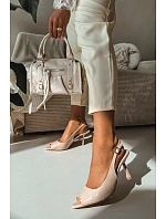 Dámské sandály na podpatku Béžové Sevina