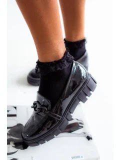 Dámské Bavlněné Ponožky S Krajkou Černé