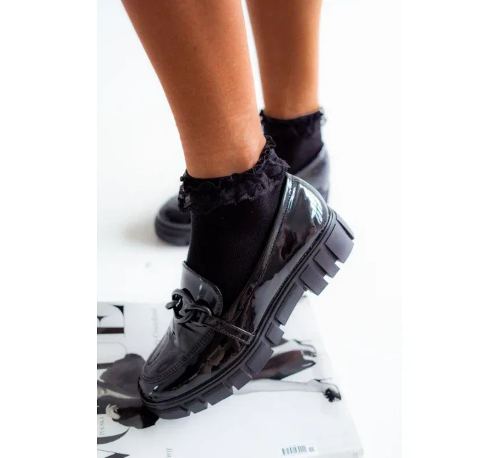 Dámské Bavlněné Ponožky S Krajkou Černé Dámské Bavlněné Ponožky S Krajkou Černé