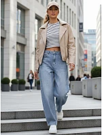 Dámské baggy džíny s vysokým pasem modré FashionStreet UY2927