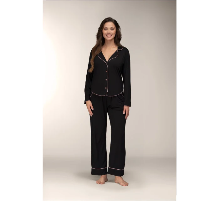 Midnight Ease pyžamo délka/r SXL pruhované model 21781044 - Mademoiselle Sommeil Midnight Ease pyžamo délka/r SXL pruhované model 21781044 - Mademoiselle Sommeil