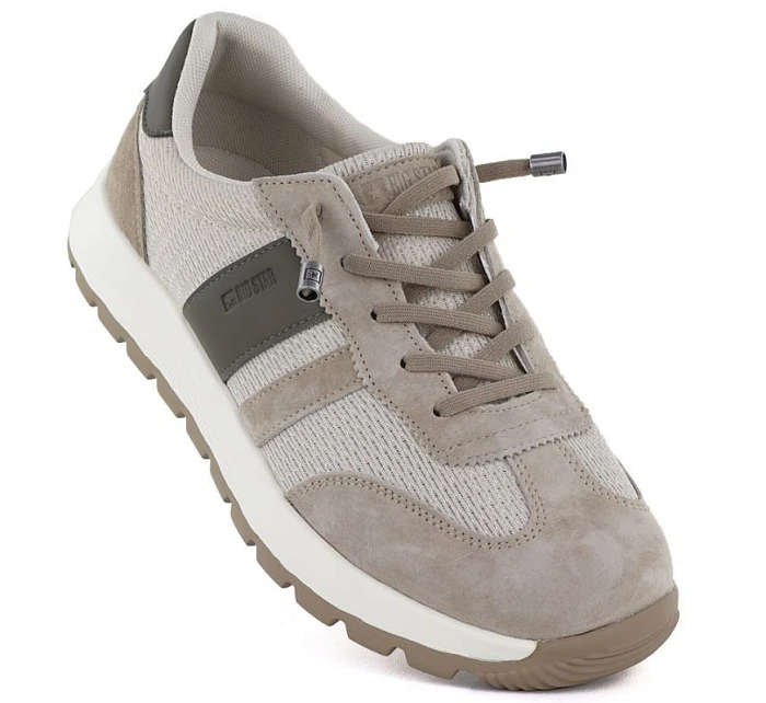 Pánské béžové kožené sportovní polobotky model 22060603 - Big Star
