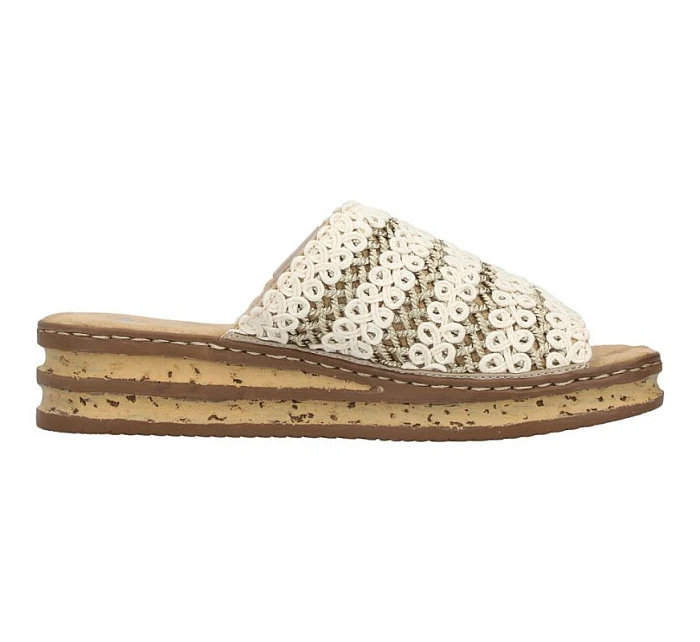 Dámské žabky na podpatku béžové Rieker 629X8-60