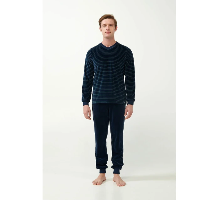 Sametové pruhované pyžamo model 20517137 - Vamp