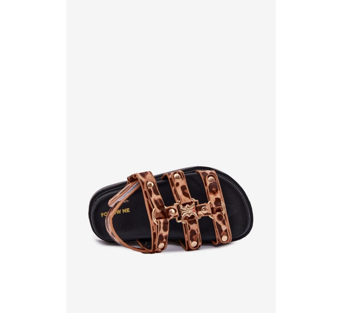 Dívčí sandály se zlatým detailem leopard Lunessa Dívčí sandály se zlatým detailem leopard Lunessa