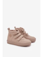 Zateplené boty sneakers dětské na suchý zip Big Star model 21706380 béžové - Big Star Shoes Zateplené boty sneakers dětské na suchý zip Big Star model 21706380 béžové - Big Star Shoes