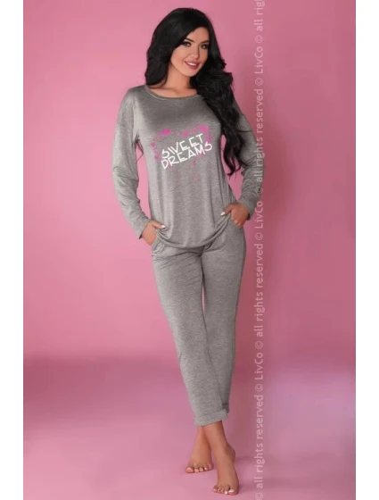 Dámské pyžamo model 106 šedé - LivCo Corsetti