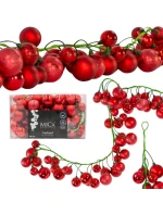 VĚNEC Z VĚTVIČEK 180CM S OZDOBAMI 80 KS.SLÍDA ČERVENÁ VĚNEC Z VĚTVIČEK 180CM S OZDOBAMI 80 KS.SLÍDA ČERVENÁ