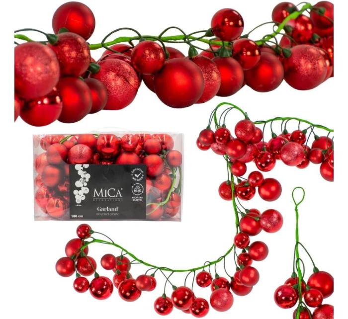 VĚNEC Z VĚTVIČEK 180CM S OZDOBAMI 80 KS.SLÍDA ČERVENÁ VĚNEC Z VĚTVIČEK 180CM S OZDOBAMI 80 KS.SLÍDA ČERVENÁ