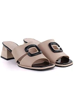 Dámské žabky na podpatku béžové Vinceza 62284 Dámské žabky na podpatku béžové Vinceza 62284