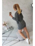 Oversize šaty s kapucí v grafitové barvě Oversize šaty s kapucí v grafitové barvě