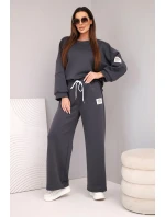 Dámský komplet model 21938068 mikina + kalhoty grafitový - K-Fashion