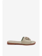 Ploché Dámské Pantofle S Ozdobným Detalem Zelené model 21699585 - Boto Ploché Dámské Pantofle S Ozdobným Detalem Zelené model 21699585 - Boto