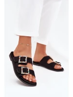 Sandály S Přezkami Na Ploché Podpatky Černé model 21705548 - Boto