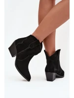 Nazouvací dámské kozačky z přírodního semiše černé model 21713735 - Boto Nazouvací dámské kozačky z přírodního semiše černé model 21713735 - Boto